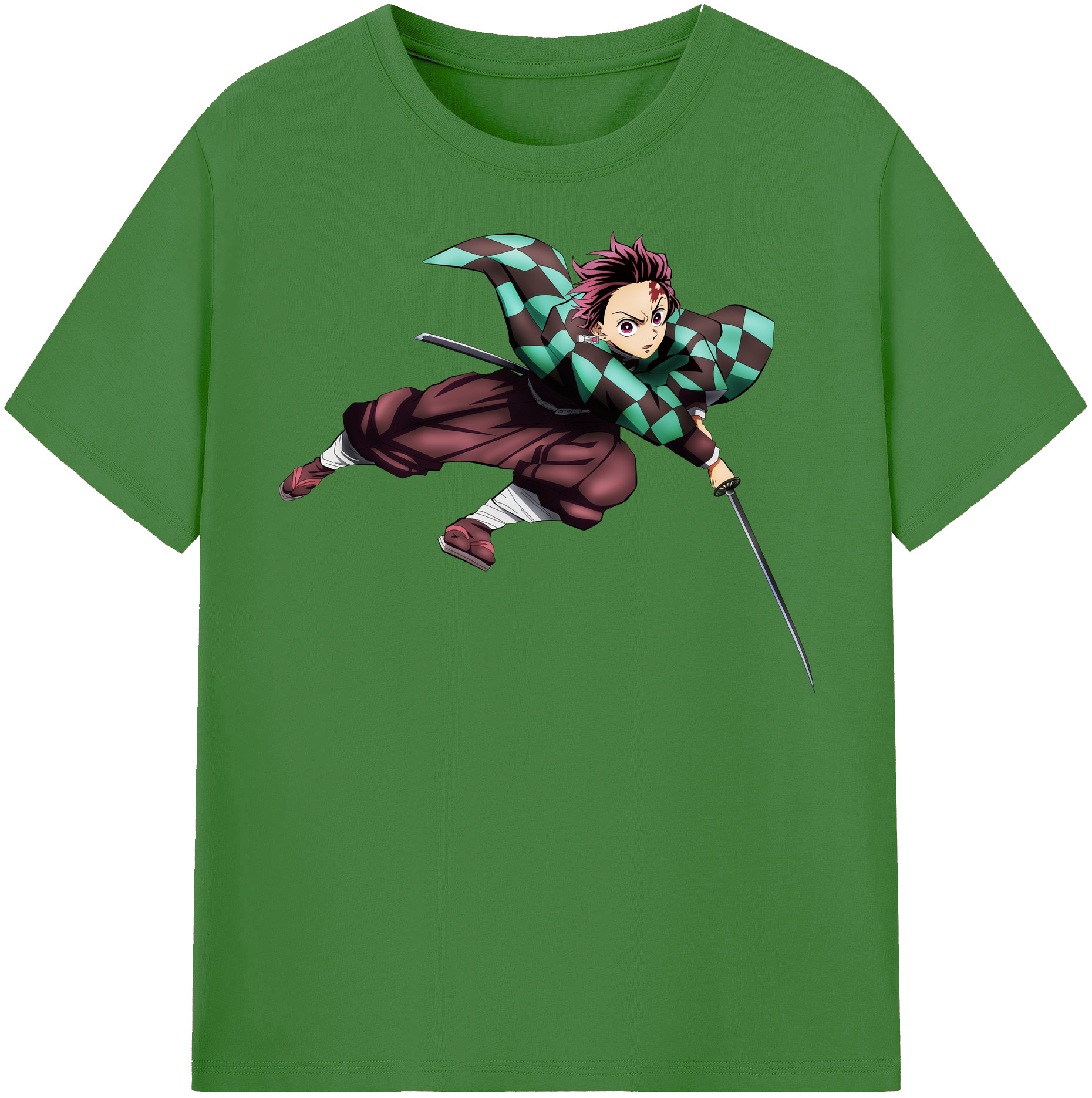 （画像用） 鬼滅の刃 竈門 炭治郎／かまど たんじろう Kamado Tanjirou レディースカジュアルプリントTシャツ（綿100％）